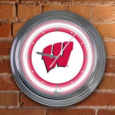 NCAA Wisconsin Badgers Neon Lighted Wall Clock 15