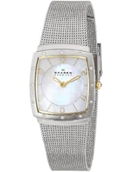 Skagen Womens 396XSGS White Label Analog Display Analog Quartz Silver Watch