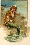 THE LITTLE MERMAID GIRL OCEAN SKY FLOWER VINTAGE POSTER REPRO