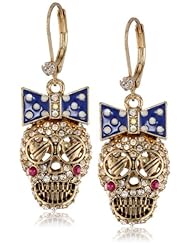 Betsey Johnson "Anchor Boost" Skull Drop Earrings