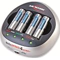 Ansmann DigiSpeed 4 - Cargador ultra r�pido para 1-4 pilas AA o Micro AAA NiCd/NiMH (con 4 pilas AA 2850 mAh incluidas), color negro
