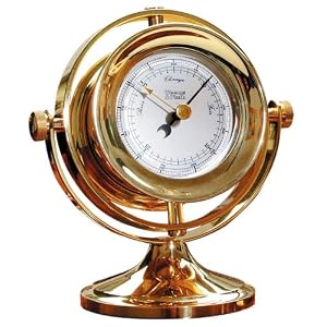 Weems and Plath Clipper Gimballed Quartz Clock and Barometer by