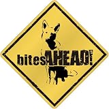 New White German Shepherd Dog - Bites Ahead ! Crossing Dog