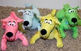 Hard to Find Unique Set of Green, Yellow, Blue and Pink Pastel Colored Scooby Doo 9" Plush Dolls with Tags