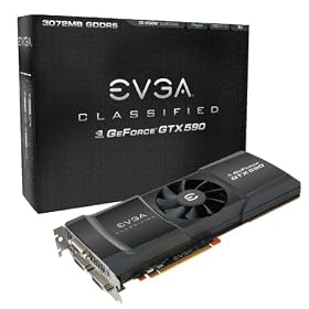 EVGA GeForce GTX 590 Classified 3072 MB GDDR5 PCI Express 2.0 3DVI/Mini-Display Port SLI Ready Limited Lifetime Warranty Graphics Card, 03G-P3-1596-AR