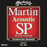 Martin MSP4100 SP Phosphor Bronze Acoustic Guitar Strings, Light