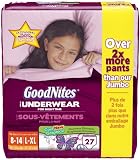 Huggies Goodnites Underwear Bonus Big Pack L/XL Girl 27ct.