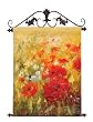 A Field Of Florals Hand-Painted Canvas Wall Art with Ornate Scrolled Iron Toppers