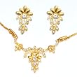 Valentine Gift - Gold Plated Earring and Necklace Sets Cubic Zirconia Handmade Costume Jewelry