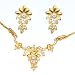 Valentine Gift - Gold Plated Earring and Necklace Sets Cubic Zirconia Handmade Costume Jewelry