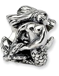 Sterling Silver Reflection Beads Collection Mermaid Bead Charm 4mm Hole (fits 3mm European Style Charm Bracelets)