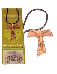 Tau olive wood extra-Smoothed necklace ( 1.5 inches or 4 cm) - Necklace length is adjustable. With Certificate.