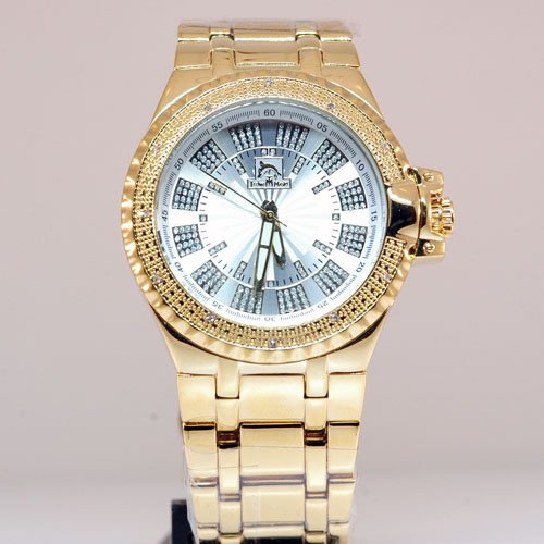 Techno Master Mens Yellow Gold Diamond Watch