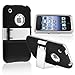 Snap-on Case compatible with Apple iPhone 3G / 3GS , Black with Chrome Stand
