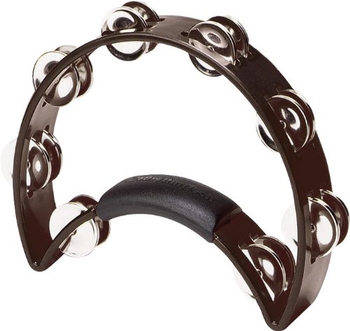 Rhythm Tech RT 1010 Tambourine, Black, Nickel Jingles