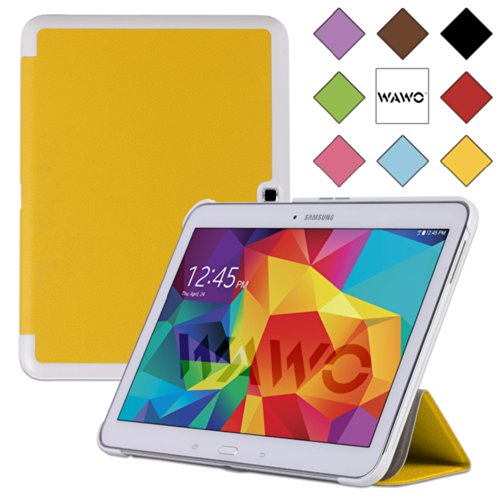 WAWO Samsung Galaxy Tab 4 10.1 Inch Tablet Smart Cover Creative Fold Case - Yellow