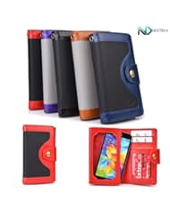 Wireless: LG Prada 3.0 Smartphone Wallet Case Black on Garnet Red with Credit Card Holder & ND Velcro Cable Organizer - Kroo