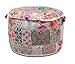 GANESHAM Indian Home Decor Hippie Patchwork Bean Bag Boho Bohemian Hand Embroidered Ethnic Handmade Pouf Ottoman Vintage Cotton Floor Pillow & Cushion 22x14 inch (22x14 inch)