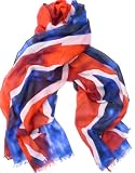 UJA - Celebrity Union Jack Flag Boho Hippy Vintage Style Scarf Shawl Sarong for Jubilee Olympics