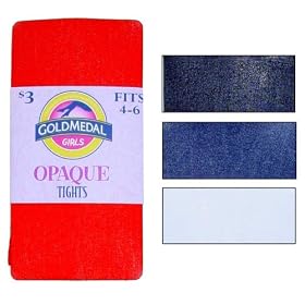 100% Nylon Girls' Opaque Tights (Girls 2T-6X)