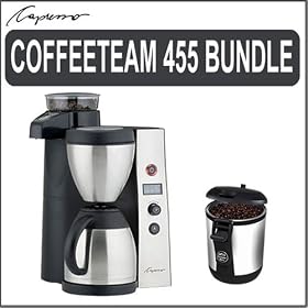 Capresso (455) CoffeeTEAM Thermal Coffeemaker/ BURR Combination (Stainless Steel) + (ED150) Bean Vac Coffee Canister