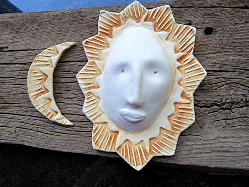 Sun and moon whimsical wall hanging by Cosmic Mermaid