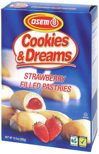 Osem Cookies & Dreams Strawberry Filled Pastries, 10.5-Ounce Packages (Pack of 6) by Osem