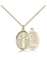National Guard Cross Pendant, Gold Filled