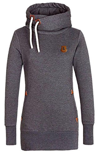 Ecowish Women's Long Sleeve Raglan High Collar Tunic Sweatshirt & Hoodie