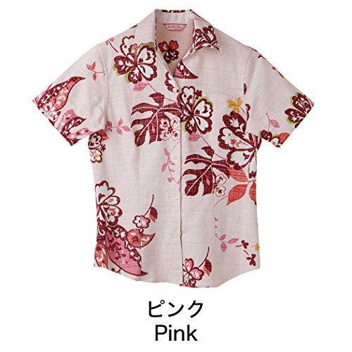 かりゆしウェア レディース (沖縄版アロハシャツ) スキッパー ユートピアハイビ
