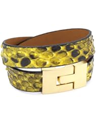 Leighelena Python Yellow Jacket Double Wrap Bracelet