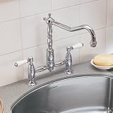 American Standard 4233.701.295 Culinaire Double-Handle Top Mount Bridge Kitchen Faucet with Spray, Satin Nickel