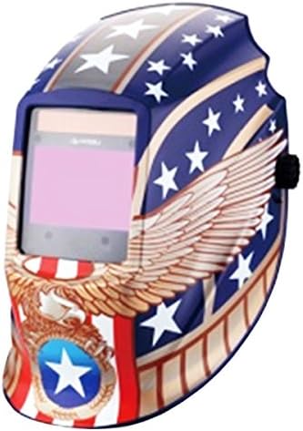JEXONA Solar Power Auto Darkening Welding Helment 18001 Color BLue and Flag