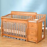 Ellis 4-in-1 Sleep System with Changing Station in Honey Finish By Simplicity for Children