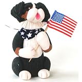 Australian Shepherd (Black Tri) Patriotic Pup Figurine