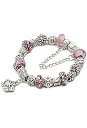 Love European Charm Bracelet Kit w/Cz Silver Murano Glass Beads BraceletsSilver By eArt