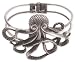 Silver Metal Octopus Hinge Cuff Bracelet