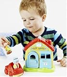 EARLY LEARNING CENTRE HAPPYLAND POST OFFICE WITH POST LADY OFFICE GIRL VAN- NEW