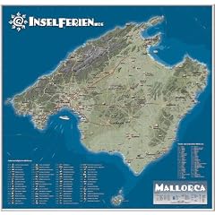 Wandkarte - Mallorca an der Wand