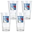 New York Rangers NHL 4pc Pint Ale Glass Set by Great American Products