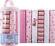 Luvable Friends 6-Pack Flannel Receiving Blankets, Pink