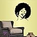 Wall Vinyl Decal Home Decor Art Sticker Beautiful Woman with Afro Hair Closed Eyes Beauty Hair Salon Room Removable Stylish Mural Unique Design