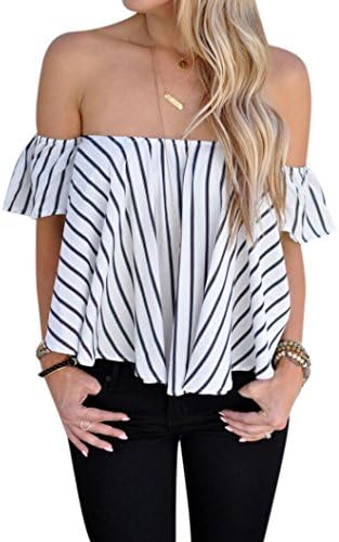 Blouse, Leoy88 Women Off Shoulder Shirt Tops (M)