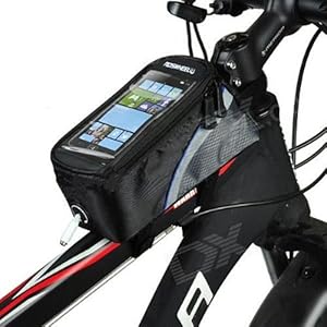 Roswheel New Style Waterproof Bicycle Cycling Frame Pannier Front Tube Bag (Including Clear PVC Window Pouch for Cell Phone, Reflective Strips for Safe Night Riding)