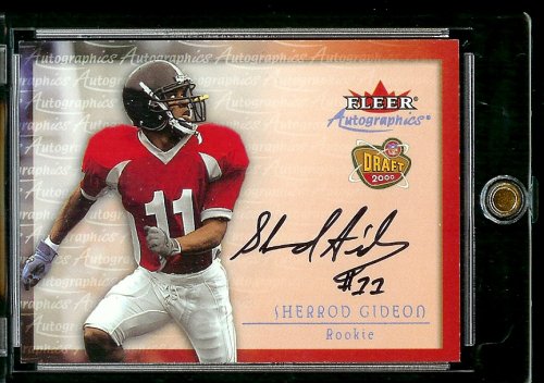 2000 Fleer Autographics Trading Card Sherrod Gideon Southern Miss Golden Eagles Football Card - Mint Condition - Shipped In Protective ScrewDown Case!