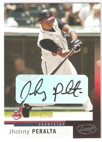 2004 Leaf Autographs Second Edition # 29 Jhonny Peralta - Cleveland Indians - Autographed Baseball Card - Nice Clean Signature!