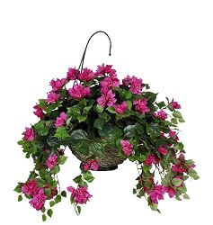 Artificial Dark Pink Bougainvillea Hanging Basket