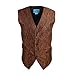 EGC1B02A-2XL Brown Black Patterned Gift for Husband Waistcoat Woven Microfiber Boyfriend Presents XX-Large Vest By Epoint
