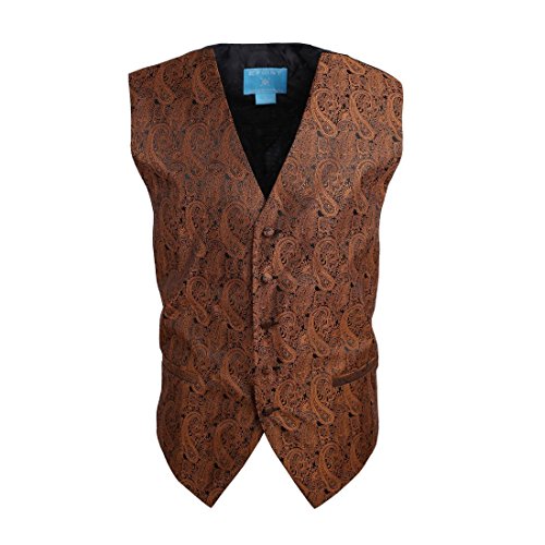 EGC1B02A-2XL Brown Black Patterned Gift for Husband Waistcoat Woven Microfiber Boyfriend Presents XX-Large Vest By Epoint