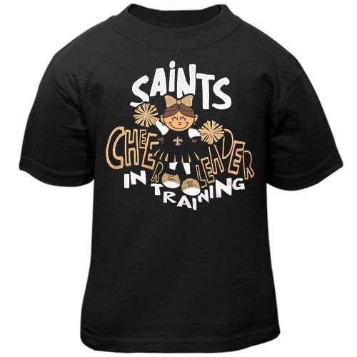 Reebok New Orleans Saints Toddler Girls Black Cheerleader in Training T-shirt (2T)